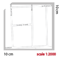 Adjusted initial map extent to include neighborhood at smaller 1:2000 scale to retain output size of 10 centimeters